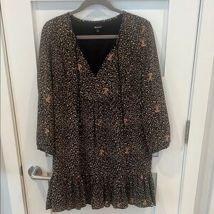 Madewell Brown and Black Ruffled Tiered Sundress